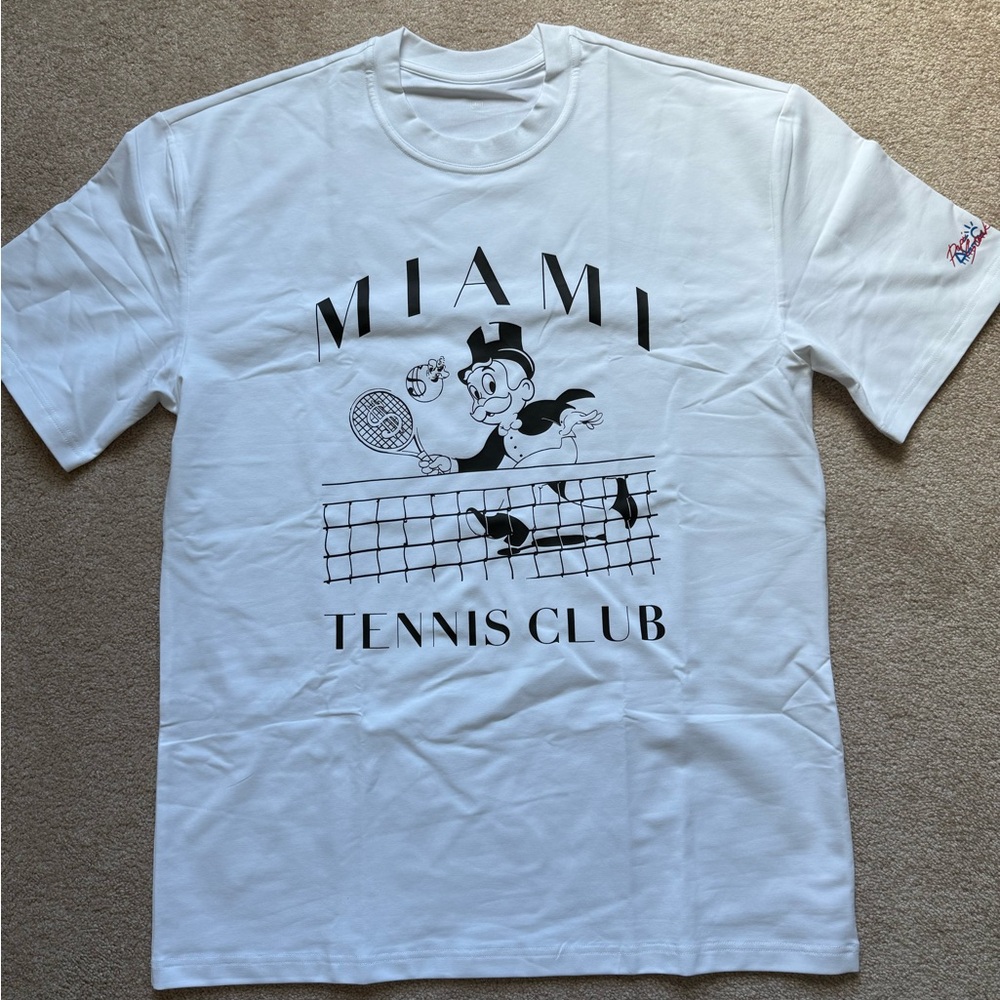 Alec Monopoly x Papi Steak White Miami Tennis Club Graphic T-Shirt